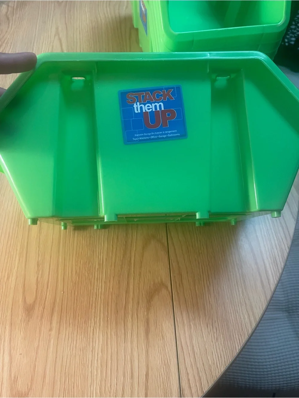 Green Stackable Storage Bins - Home Organization